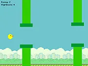 FlappyBird Pro online game screenshot, bird flying between green pipes, high score challenge, free arcade game