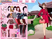 Mulan Today game screenshot featuring the character Mulan dressed in a modern, stylish red and black street wear outfit