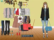 Casual Coffee Run free online dress-up game featuring a girl selecting clothes