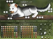Feline Cub Maker free online design game interface showing a player customizing the colors and features of an adorable mixed-color cub on PlayArcadeHub