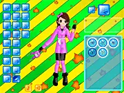 Super Kawaii Dress-Up game featuring a girl with colorful, customizable clothing and accessories, free online fashion game