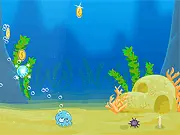 Octobubble free online game screenshot - octopus spitting bubbles to dodge marine enemies