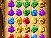 Rune Master Match 4 Online free puzzle game interface showing a grid of colored stones being aligned for a four-in-a-row match on PlayArcadeHub