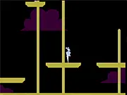 Flappy Blue Rabbit sword fighting on platforms arcade game