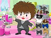Screenshot of Firework Boy Style dress-up game showing a male character in a stylish and colorful fashion outfit