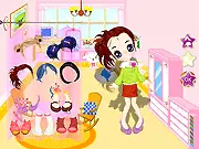 Screenshot from Lady-Like Fashion Dressup game showing a cute girl wearing a unique, elegant, and adorable feminine style of dress.