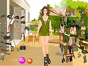 Army HT83 Dressup online game image showing a stylish woman in a customized military uniform and tactical gear