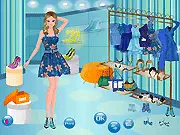 Blue Sky in my Eyes online game screenshot showing a model wearing a light blue dress with matching accessories