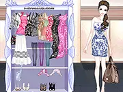 Screenshot of the Spring Vacation dress up game showing a character wearing a bright, flowery summer dress and stylish accessories.