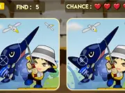 Screenshot of Master Difference online game, showing two nearly identical pictures side-by-side with circles marking the differences