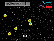 Nowhereship 2 spaceship shooting game screenshot showing a player's vessel firing at several enemy ships in a space environment