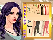 Scarlett Johansson celebrity in a stylish dress from the fashion and makeover online game