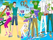 Beach Day Dress Up free online game, styling characters in swimsuits and summer outfits for the coast