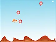 Screenshot of Balloon Buster online game featuring Spike the porcupine jumping on colorful balloons