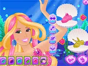 Lovely Mermaid Princess dress-up game, choosing a great pink tail and pearl accessories online