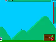 The game Strawberry Archery showing a character shooting a bow and arrow at incoming enemies with an adjustable angle.
