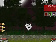 Vampire Kitten character being launched from a cannon in a fun, physics-based distance game.