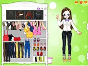 Tianyuan Chun Color game scene showing a girl styled in a beautiful spring dress with floral prints and polka dots, free online fashion game