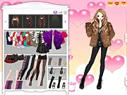 Dream Girl K-Pop Fashion Makeover game screenshot showing a character styled in trendy Korean pop idol fashion with bold makeup, free online dress up