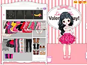Kawaii Valentine's Day free online dress-up game with super cute Korean clothes and beauty items