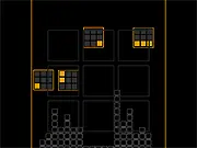 Orange Block Attack free puzzle game screenshot showing the player drawing to match falling orange block patterns on PlayArcadeHub