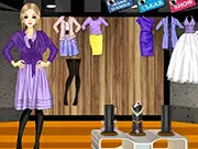 Violet Fashion free online game, dress up a lady with an entire closet full of violet clothes, monochrome style challenge