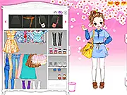 Love Rain K-Drama Dress Up free online game featuring an Asian female character in a romantic outfit, inspired by the 70s or modern Korean drama style