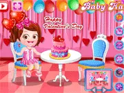 Screenshot of Baby Hazel in a beautiful Valentine's Day dress with accessories and makeup, free online dressup game for kids