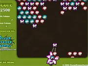 Screenshot of the Pobble Match 3 online game showing colorful balls clustered at the top of the screen and a launcher aiming a new ball for a match.