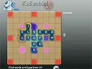 KaBauble word puzzle game, line up rotatable letter shapes to make words free online