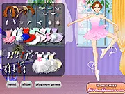 Glamorous Ballet Girl Dressup free game screenshot, designing a dancer's costume, elegant tutu and pointe shoes online