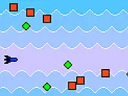 Galaxia free online classic space shooter game screenshot showing a spaceship firing at green enemies