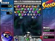Screenshot of Snood Classic free online game, colorful snood characters being shot from the bottom of the screen