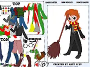 Harry Potter Boys Dress Up free online game image showing Harry Potter and friends in styled Hogwarts robes on PlayArcadeHub
