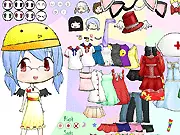 Super Duper Dress Up free online game image showing a beautifully styled girl wearing a magnificent gown and accessories on PlayArcadeHub