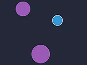 The main circle player dodging many smaller, different-colored enemy circles in the Super Avoider online skill game