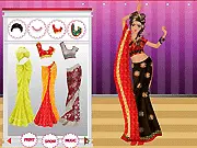 Screenshot of Beautiful Pakistani Dressup free online game featuring traditional cultural attire