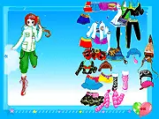 Free online fashion game screenshot of Sports Wear Dressup showing a model in athletic clothing ready for a workout.