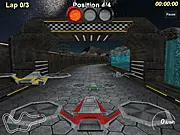 Futuristic helicopter racing in Aircraft Race free online game on a distant alien planet