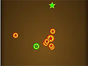 Collect Green Stars free online skill game screen, showing green stars to collect and red stars to avoid with the mouse