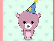 Screenshot from Funny Teddy Bear Creator Online showing a custom-designed teddy bear wearing a funny hat and oversized glasses.