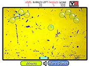 Ball vs Bubbles arcade game screenshot, using a paddle to bounce a ball and destroy colorful bubbles free online