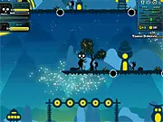 Screenshot of NT Creature 2 free online tower defense game showing towers and enemies on a platform