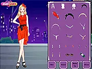 After Prom Party Dress-Up game, featuring a girl with cool and chic clothes and make up