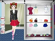 Screenshot of School Skirts Dressup free online fashion game featuring a cute school uniform