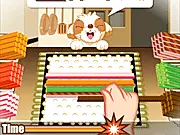 Doggy Chef Cooking Online game, adorable dog waiting for a delicious dinner, free animal cooking game on PlayArcadeHub