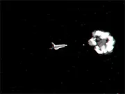 Invaders from Space free online game screenshot of a spaceship shooting lasers at alien UFOs