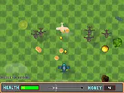 Aero Defense free online game screenshot showing an airplane shooting lasers at enemy aircraft and a large boss in an action scene on PlayArcadeHub