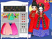 Screenshot of Moon Embracing the Sun, a free online dress up game with Korean historical costumes
