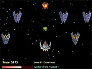 Space Hawk 2 free game screenshot, vertical scrolling space shooting action, pilot flying a jet against alien fleet online